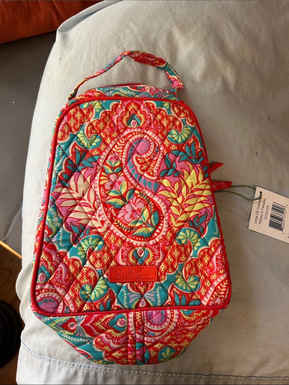 Vera Bradley Multicolor Paisley Quilted Travel Cosmetic Case